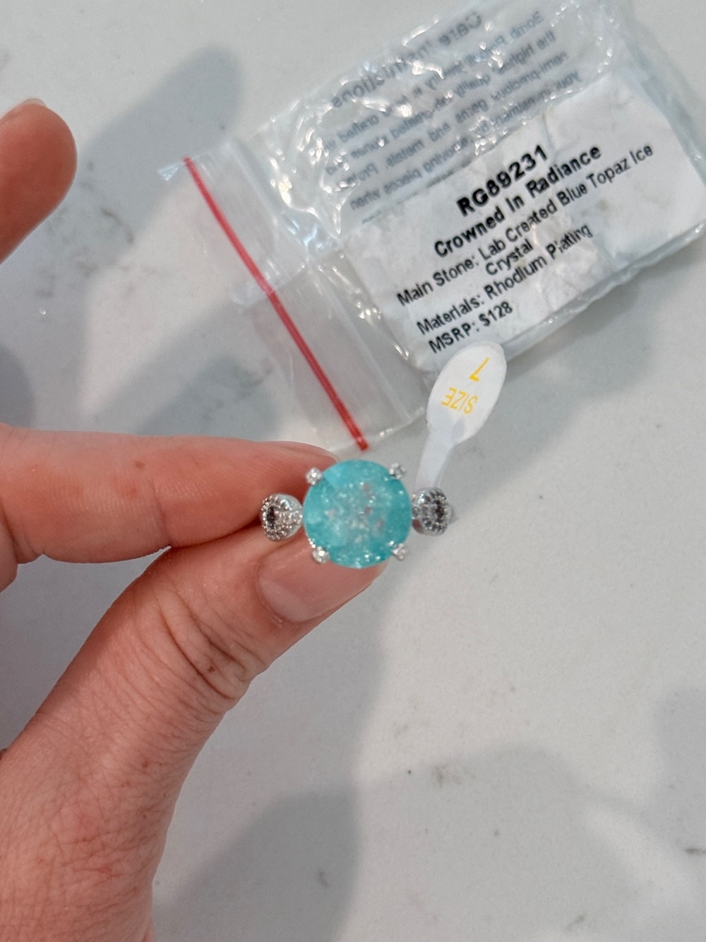 BP Blue Topaz Stone Ring - Crowned In Radiance